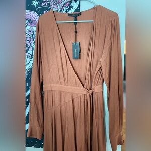 BCBGMaxAzria Terracotta Long Sleeve Dress